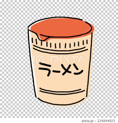 シンプルなカップ麺をイメージしたイラスト素材 シンプルなカップ麺をイメージしたイラスト素材 124844923