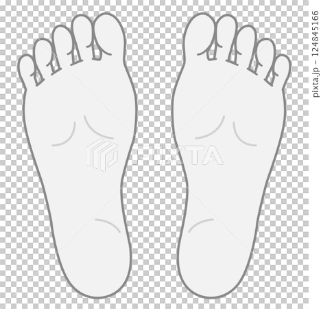 足の裏のイラスト　モノトーン 124845166