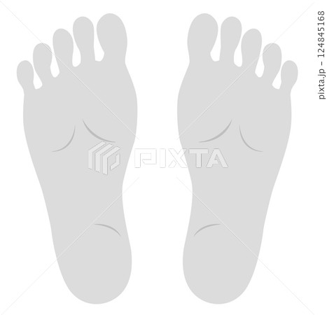 足の裏のイラスト モノトーン 足の裏のイラスト モノトーン 124845168