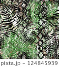 Mix animal skin prints. Leopard and zebra camo seamless pattern.  124845939