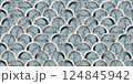 mermaid scales. Watercolor fish scales. Underwater sea pattern.  124845942