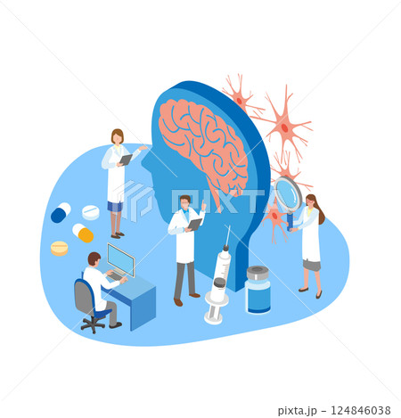 脳の研究をする科学者 124846038