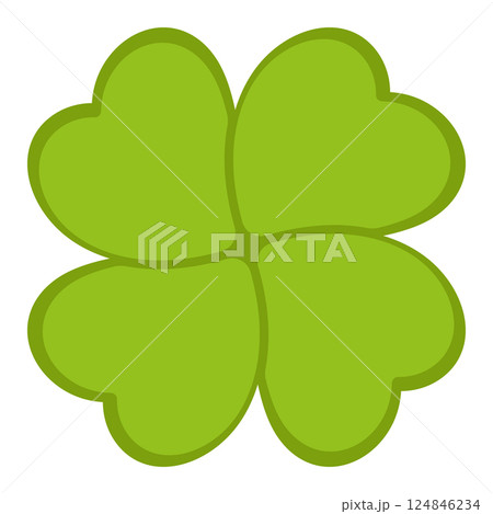 Four-leaf clover silhouette symbol icon shape, vector illustration of green four leaf cloverleaf, isolated on white Four-leaf clover silhouette symbol icon shape, vector illustration of green four leaf cloverleaf, isolated on white 124846234