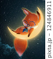 cute fox sleep on the moon 124846911