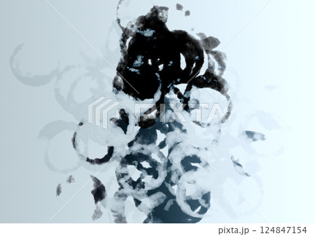 抽象的　水墨画　背景　壁紙 124847154