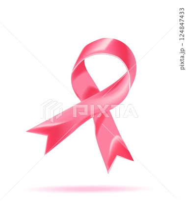 Satin pink ribbon for breast cancer awareness Satin pink ribbon for breast cancer awareness 124847433
