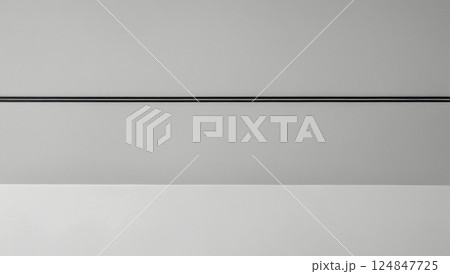 Minimalist Gray Interior Featuring a Horizontal Metal Line for Design Inspiration 124847725