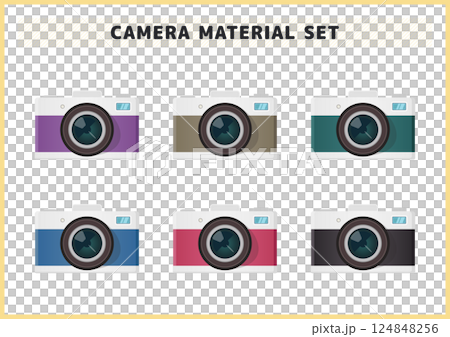 簡約時尚的相機插畫素材集 124848256