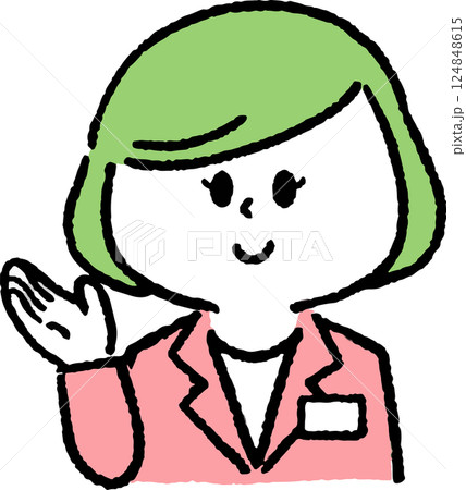 紹介しているスーツの女性 124848615