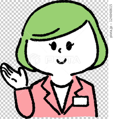 紹介しているスーツの女性 124848615