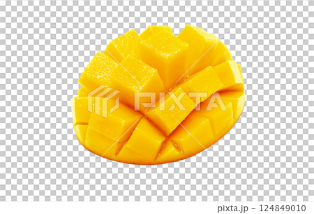 Mango illustration realistic white background Mango illustration realistic white background 124849010