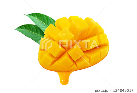 マンゴーのイラスト リアル 白バック 124849017
