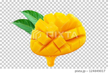 マンゴーのイラスト リアル 白バック 124849017