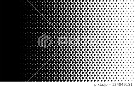 右向きの徐々に繋がる三角形のハーフトーンの素材 右向きの徐々に繋がる三角形のハーフトーンの素材 124849151