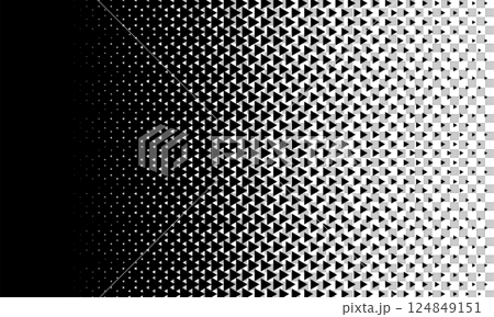 右向きの徐々に繋がる三角形のハーフトーンの素材 右向きの徐々に繋がる三角形のハーフトーンの素材 124849151