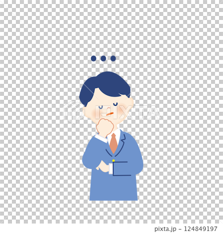 Male student in blazer thinking upper body 124849197