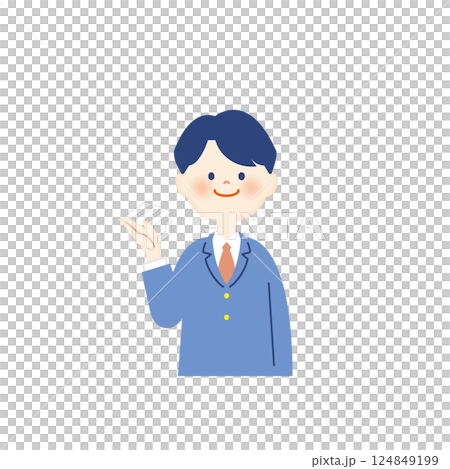 Male student in blazer, information, upper body Male student in blazer, information, upper body 124849199