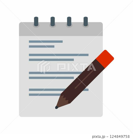 Write Notes icon vector image. Suitable for mobile apps, web apps and print media. 124849758