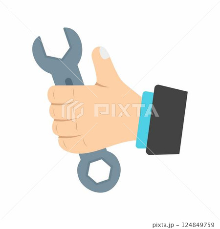 Wrench in Hand icon vector image. Suitable for mobile apps, web apps and print media. 124849759