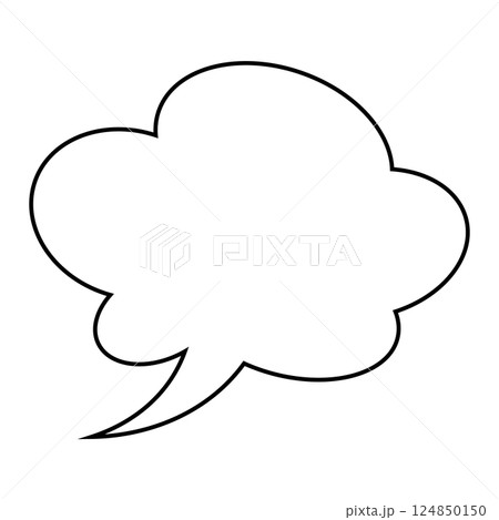 シンプルな吹き出しのイラスト　もこもこ 124850150