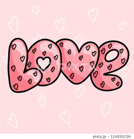 Valentino Day pattern on a pink background Valentino Day pattern on a pink background 124850236