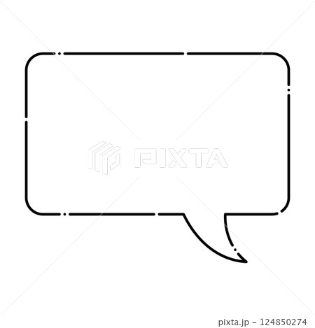 シンプルな吹き出しのイラスト　横長　四角 124850274