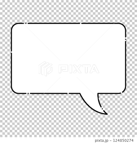 シンプルな吹き出しのイラスト　横長　四角 124850274