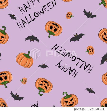 seamless halloween pattern 124850301