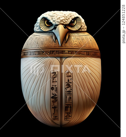 古代_エジプト_カノポス_カノプス_カノープス容器_フクロウ 124851228