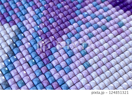 Close-up, colorful texture square diamond embroidery bright 124851321