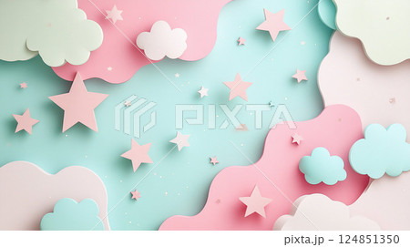 星を散りばめたカラフルな装飾 124851350