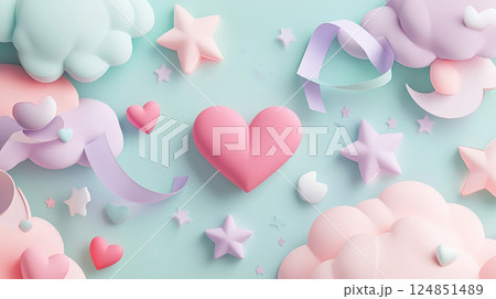 小さなハートの中にある小さな星のような壁紙 124851489