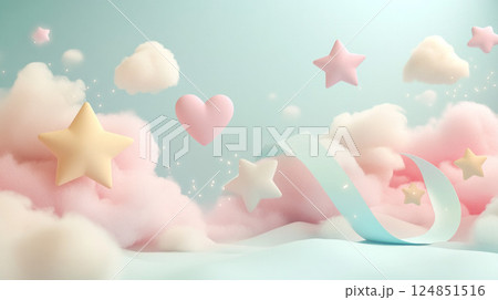 沢山のハートの背景 124851516