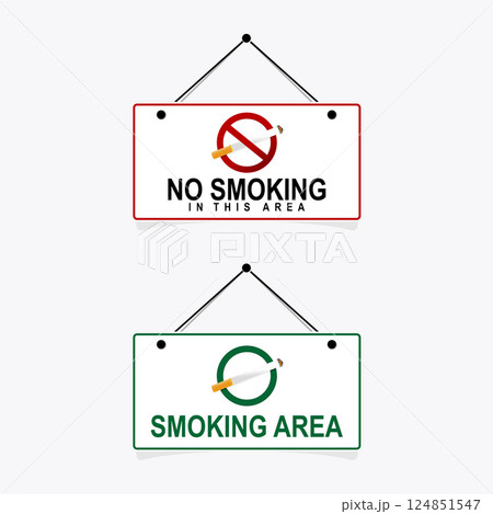 No smoking and Smoking area labels No smoking and Smoking area labels 124851547