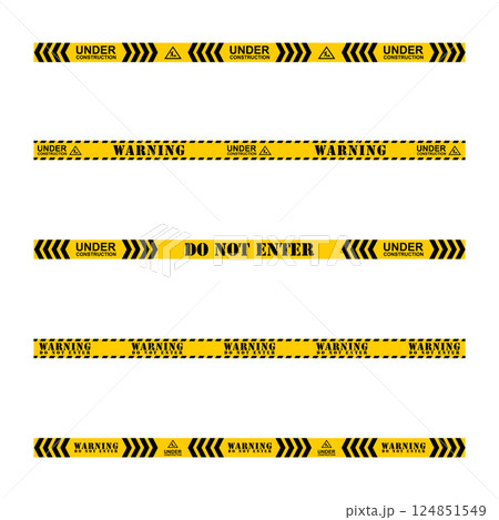 Set of under construction warning tape Set of under construction warning tape 124851549