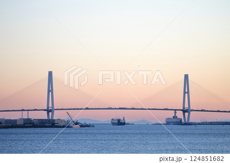 大型つり橋(名港中央大橋 トリトン 愛知県 名古屋市 港区) 大型つり橋(名港中央大橋 トリトン 愛知県 名古屋市 港区) 124851682