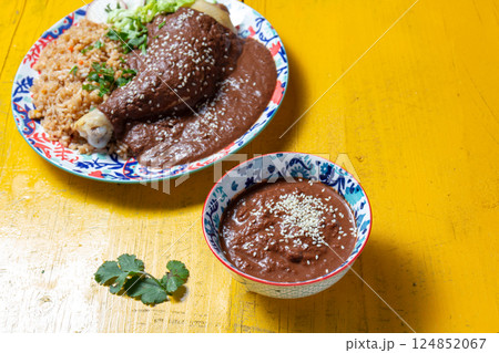 Celebrate Mexican flavors with mole poblano for Mexican independence day fiestas patrias 124852067