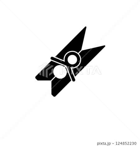 Two Clothesline Clothespins, Clamp Tool Solid Flat Vector Icon Isolated on White Background Two Clothesline Clothespins, Clamp Tool Solid Flat Vector Icon Isolated on White Background 124852230