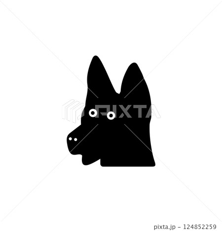 Dog Head, Labrador Retriever Face, Pet Solid Flat Vector Icon Isolated on White Background Dog Head, Labrador Retriever Face, Pet Solid Flat Vector Icon Isolated on White Background 124852259