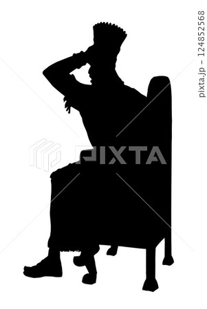 Vector drawing. The king looks at the youths in the oven Vector drawing. The king looks at the youths in the oven 124852568