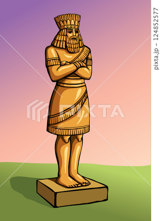 Vector drawing. Big golden idol 124852577