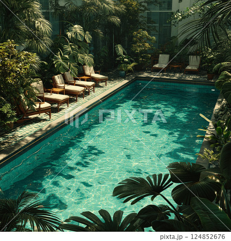 Lush Pool Retreat 124852676