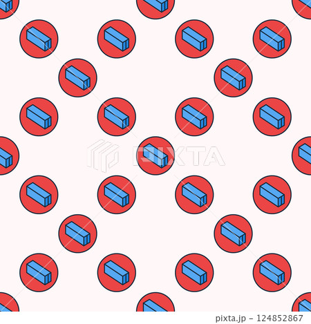 Blue Container in Red Circle vector colored seamless pattern Blue Container in Red Circle vector colored seamless pattern 124852867