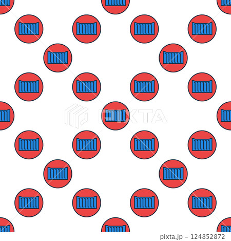 Blue Shipping Container vector round seamless pattern - colored cute background Blue Shipping Container vector round seamless pattern - colored cute background 124852872