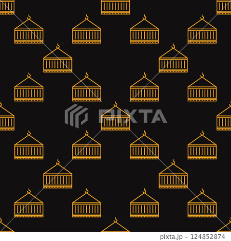 Cargo Shipping Container vector seamless pattern in line style Cargo Shipping Container vector seamless pattern in line style 124852874