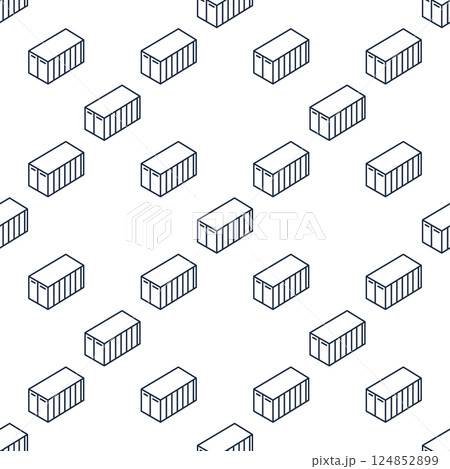 Shipping Container vector outline seamless pattern or background 124852899
