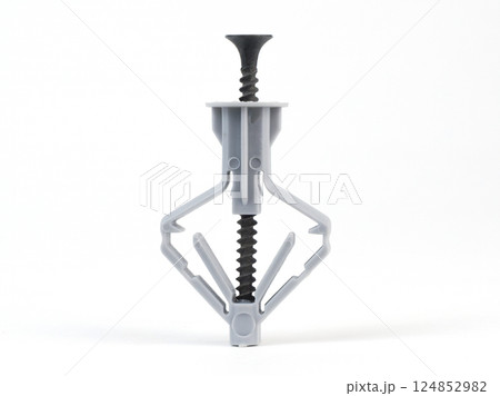 butterfly style plastic dowel isolated. High quality photo butterfly style plastic dowel isolated. High quality photo 124852982