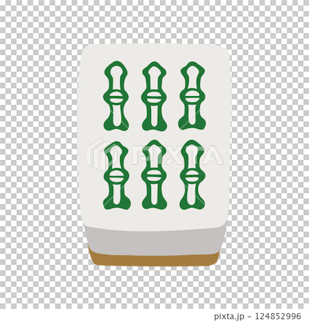 手描きの麻雀牌の六索の絵札イラストのイラスト素材 [124852996] - PIXTA