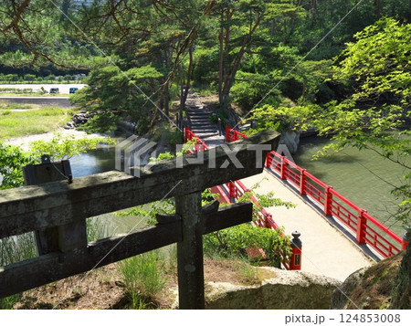 日本三景 松島（雄島の鳥居と渡月橋）【宮城県宮城郡松島町】 124853008