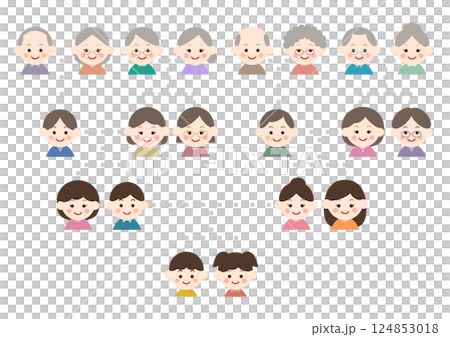 家系図のイラスト: 家族・親戚のアイコン 124853018